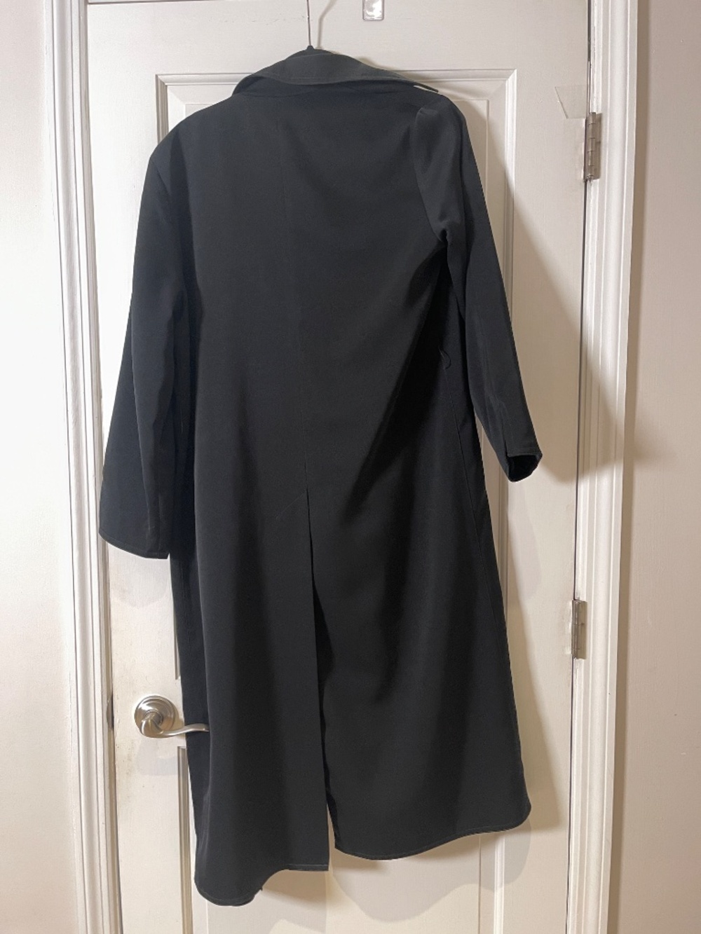 Four seasons london black long trench coat women M - Picture 11 of 12